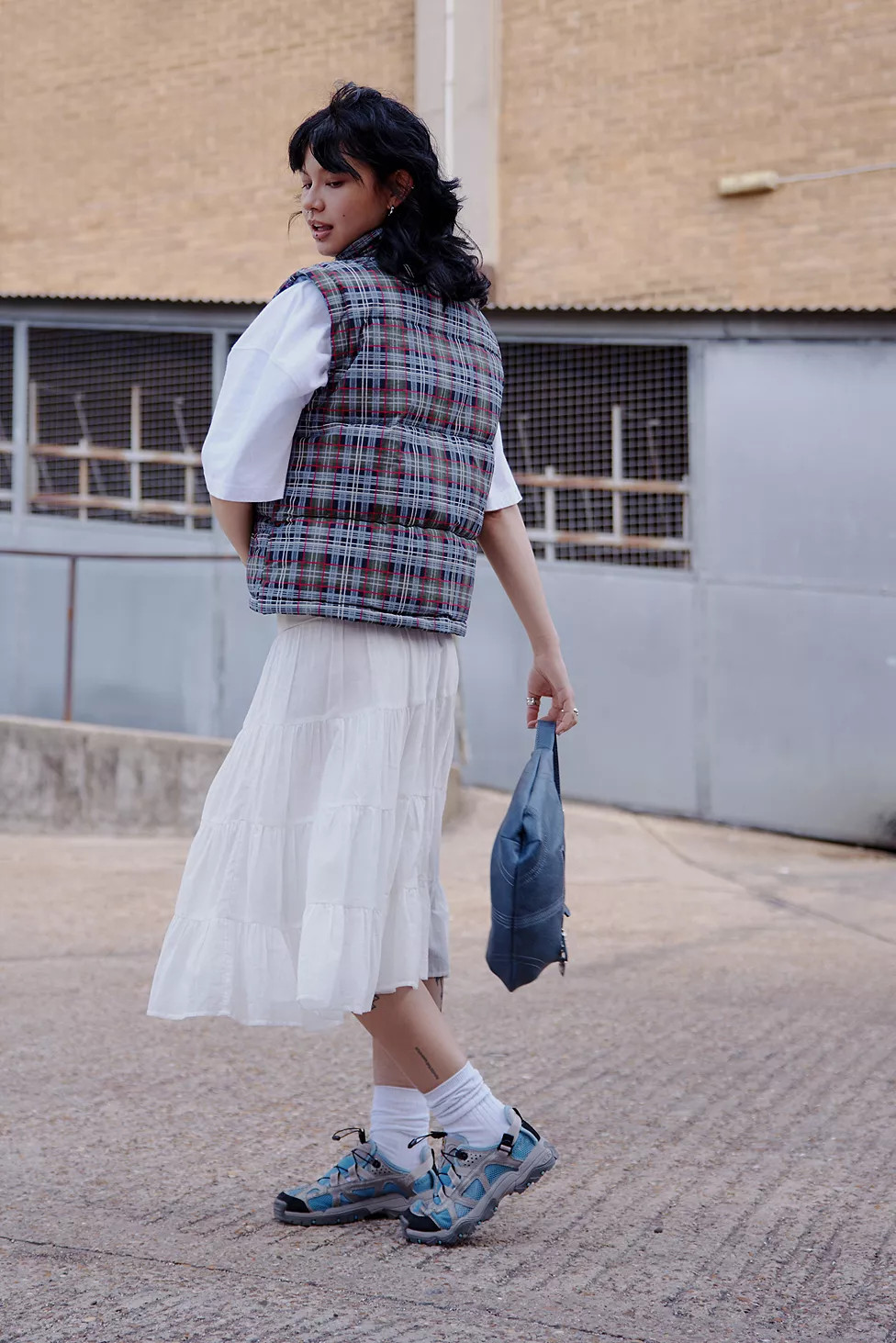 Damson Madder Pearl Multi-Check Puffer Jacket | Urban Outfitters UK