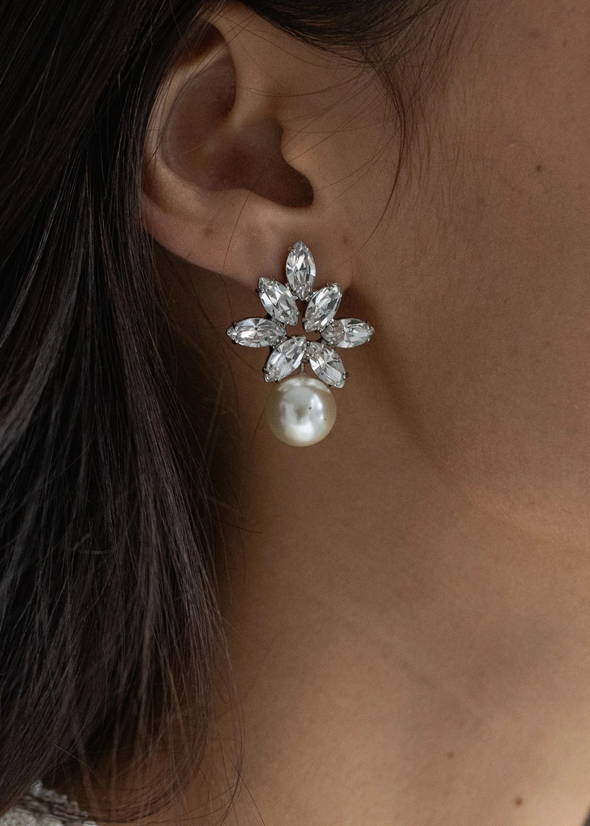 Liza Earrings in Crystal | Over The Moon