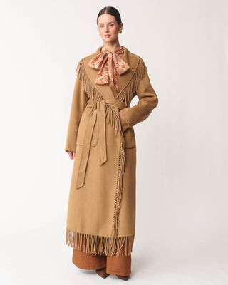 Selma Fringe Detail Long Coat | Benaar La