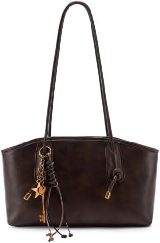 Vintage Shoulder Bag for Women,Faux Leather Hobo Handbag with Cute Pendant, Fall Purse | Amazon (US)