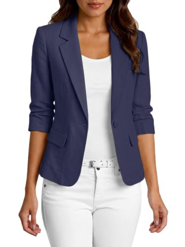 Mina Self Navy Blue Blazer Jackets for Women 2026 Light Blue Blazers Dark Blue Spring Womens Fitted Slim Petite Business Casual Cute Trendy Fashion Boyfriend Women's Work Office Women's Suit Jacket | Amazon (US)