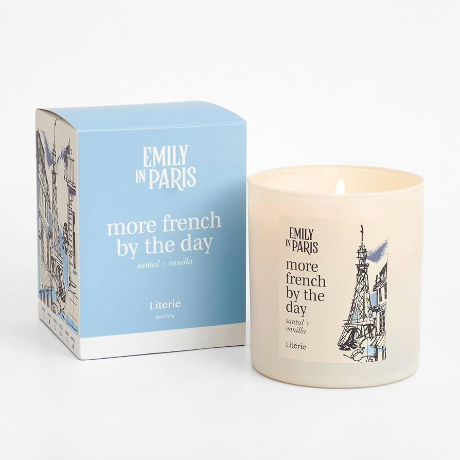 Literie Emily in Paris Inspired Candle: More French by The Day - Santal + Vanilla Scented, 9oz, 5... | Amazon (US)