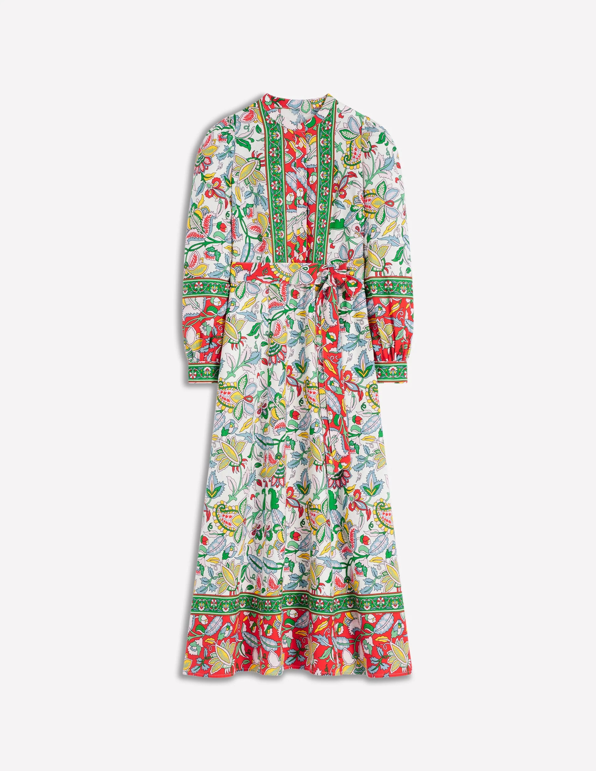 Ava Linen Blend Midi Dress-Multi, Botanical Trail | Boden (US)