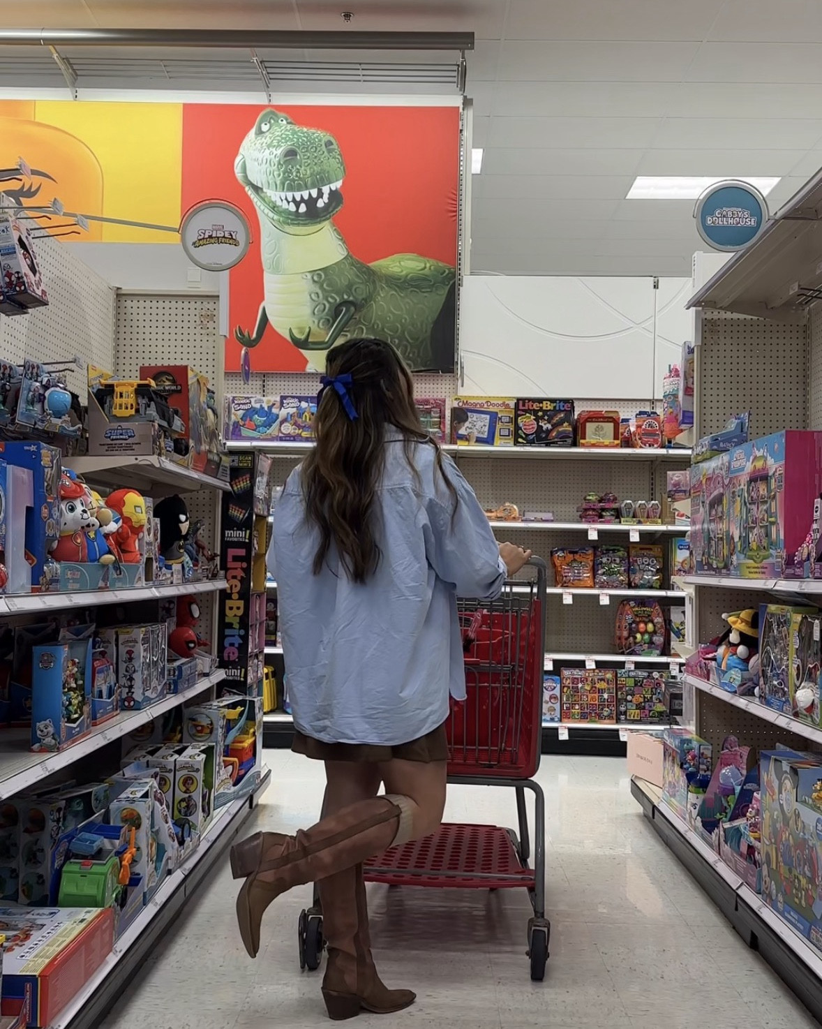 Favorite dress shirt in baby blue from @DISSH paired with bow and skirt from @Target and boots from Dolce Vita Shoes. Elevated casual shopping day 

#LTKMidsize #LTKSeasonal #LTKootd
