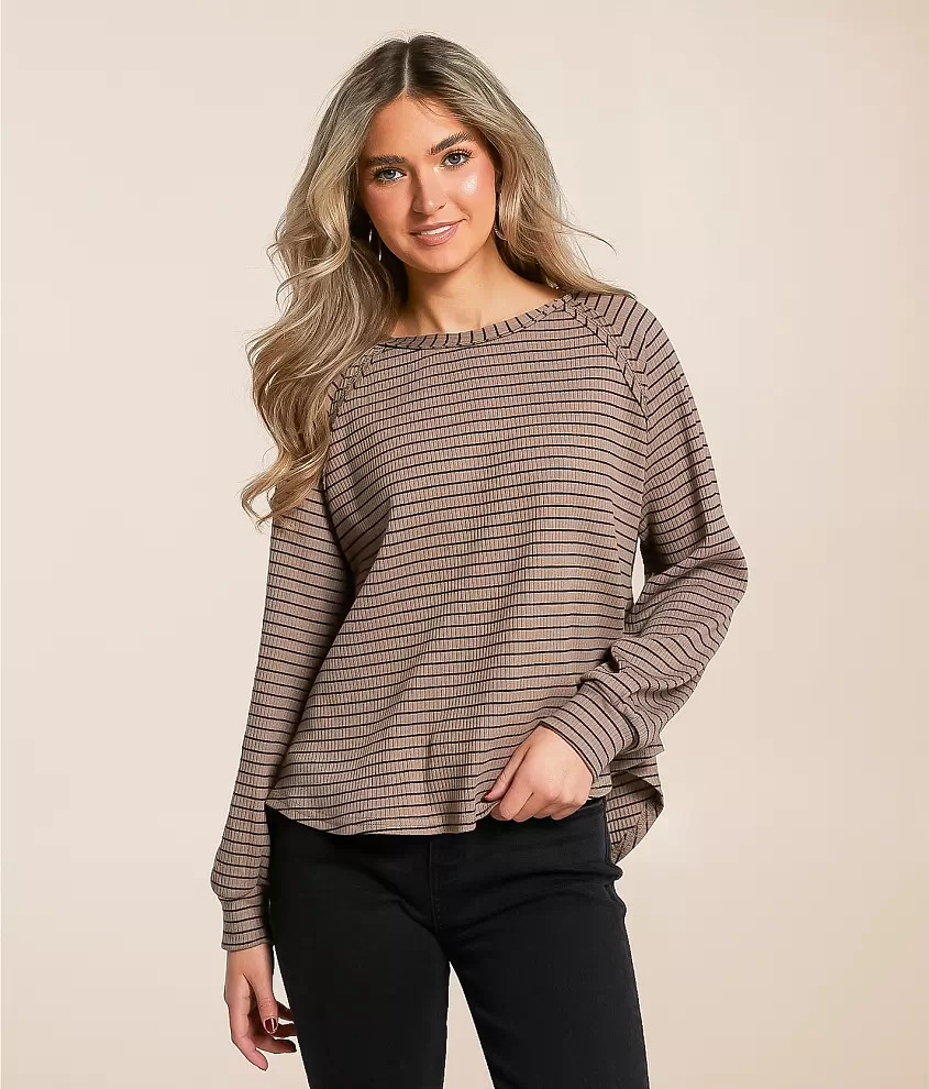 Raw Edge Ribbed Top | Buckle