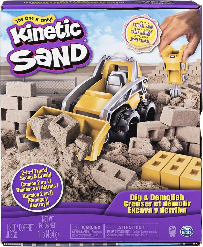 Kinetic Sand, Dig & Demolish Playset with 1lb Play Sand & Toy Truck, Sensory Toys, Stocking Stuff... | Amazon (US)