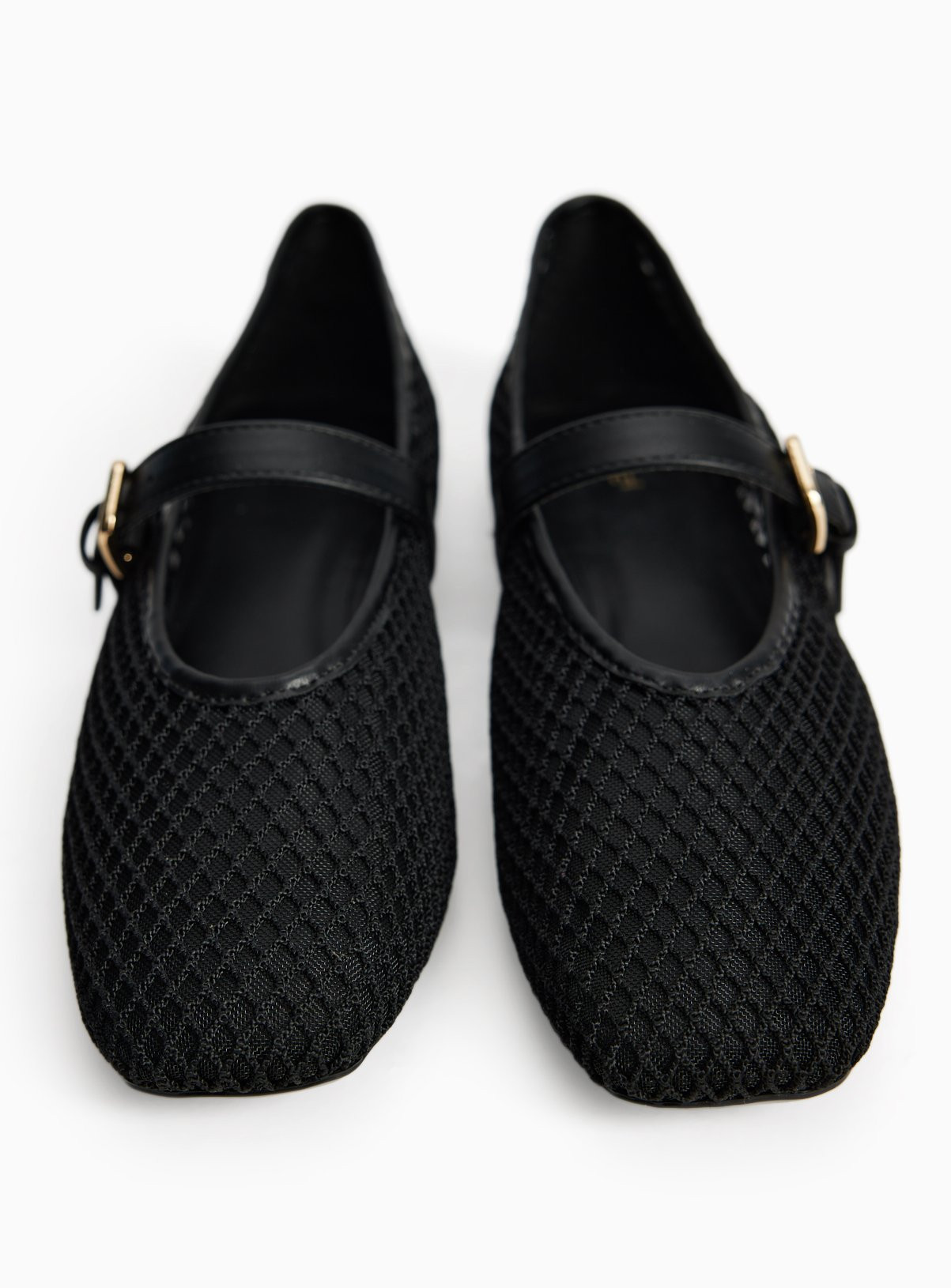 Black Mesh Ballerina Shoes | Tu Clothing