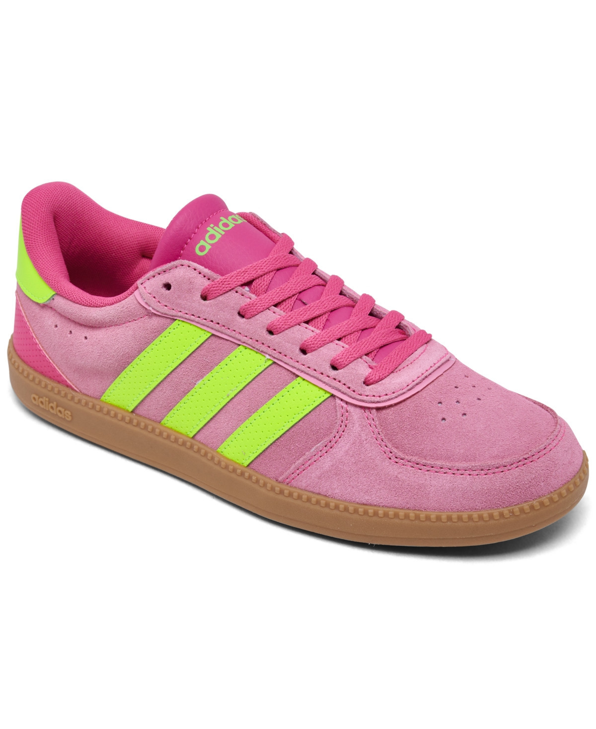 Adidas Women's Break Net Sleek Casual Sneakers from Finish Line - Magenta, Lemon, Pink | Macy's