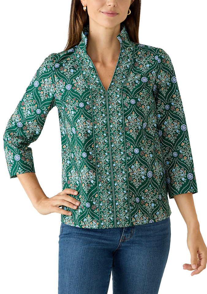Women's V-Neck Collar Popover Top | Belk
