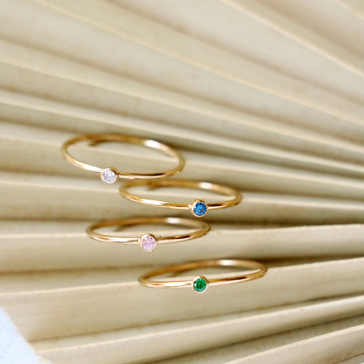 stacking birthstone ring {yellow gold} | Chic Mama Jewelry