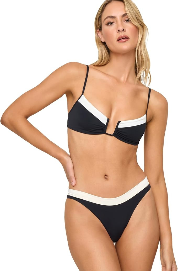 L*Space Peyton Bikini Top for Women, Two Piece Swim, Medium Coverage, Bralette Fit, U Wire Front ... | Amazon (US)