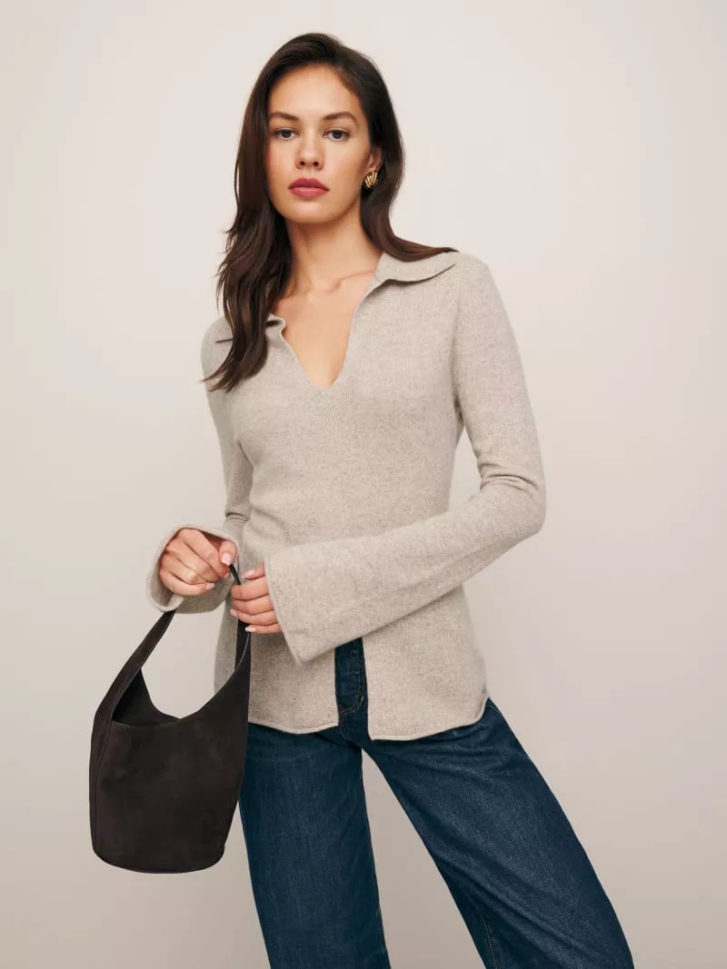 Cashmere hot sale collared sweater