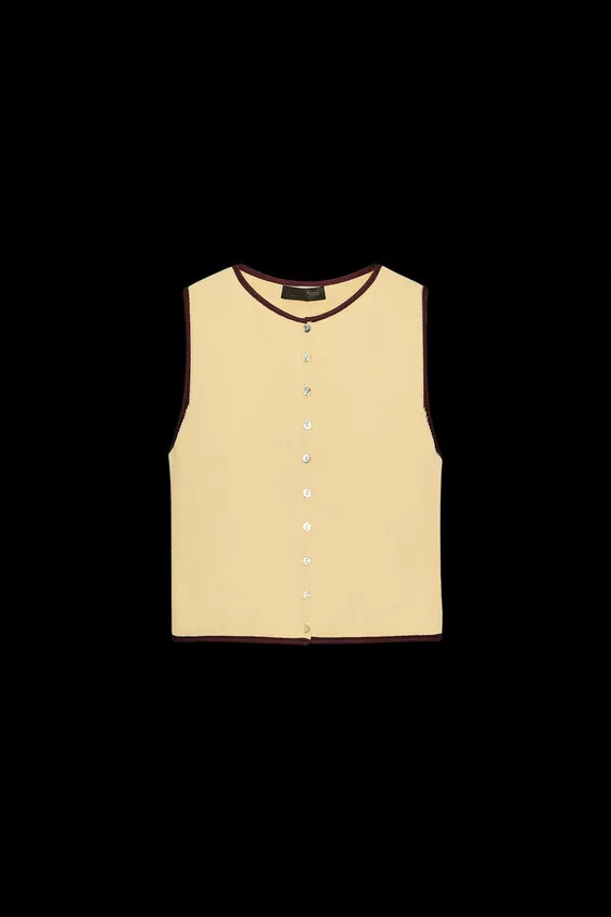 KNIT TOP WITH CONTRAST TRIMS | Zara UK