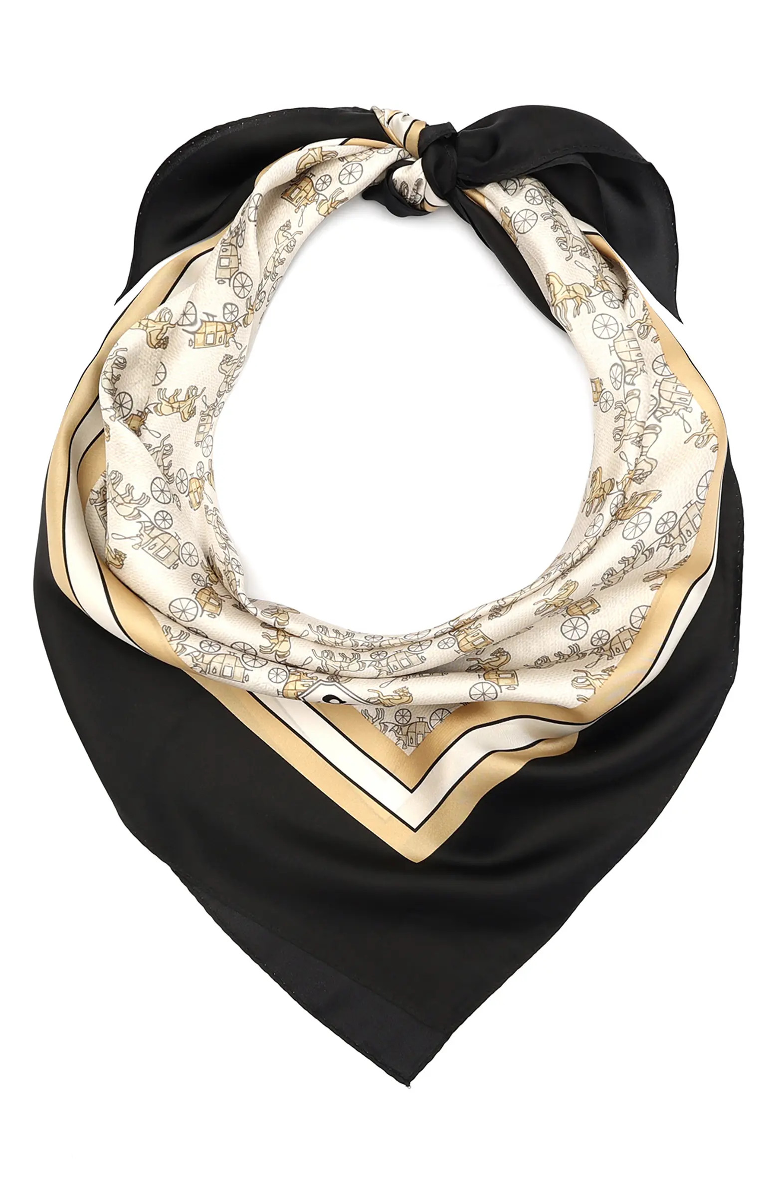 Horse & Carriage Print Silk Square Scarf | Nordstrom