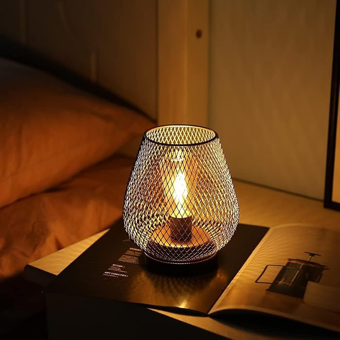 JHY DESIGN Metal Cage LED Lantern Battery Powered Cordless Accent Light with LED Great for Weddin... | Amazon (US)