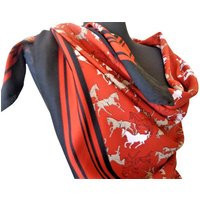 Horse Print Scarf, Equestrian Large Square Headscarf For Women, Vintage Head Scarf | Etsy (US)