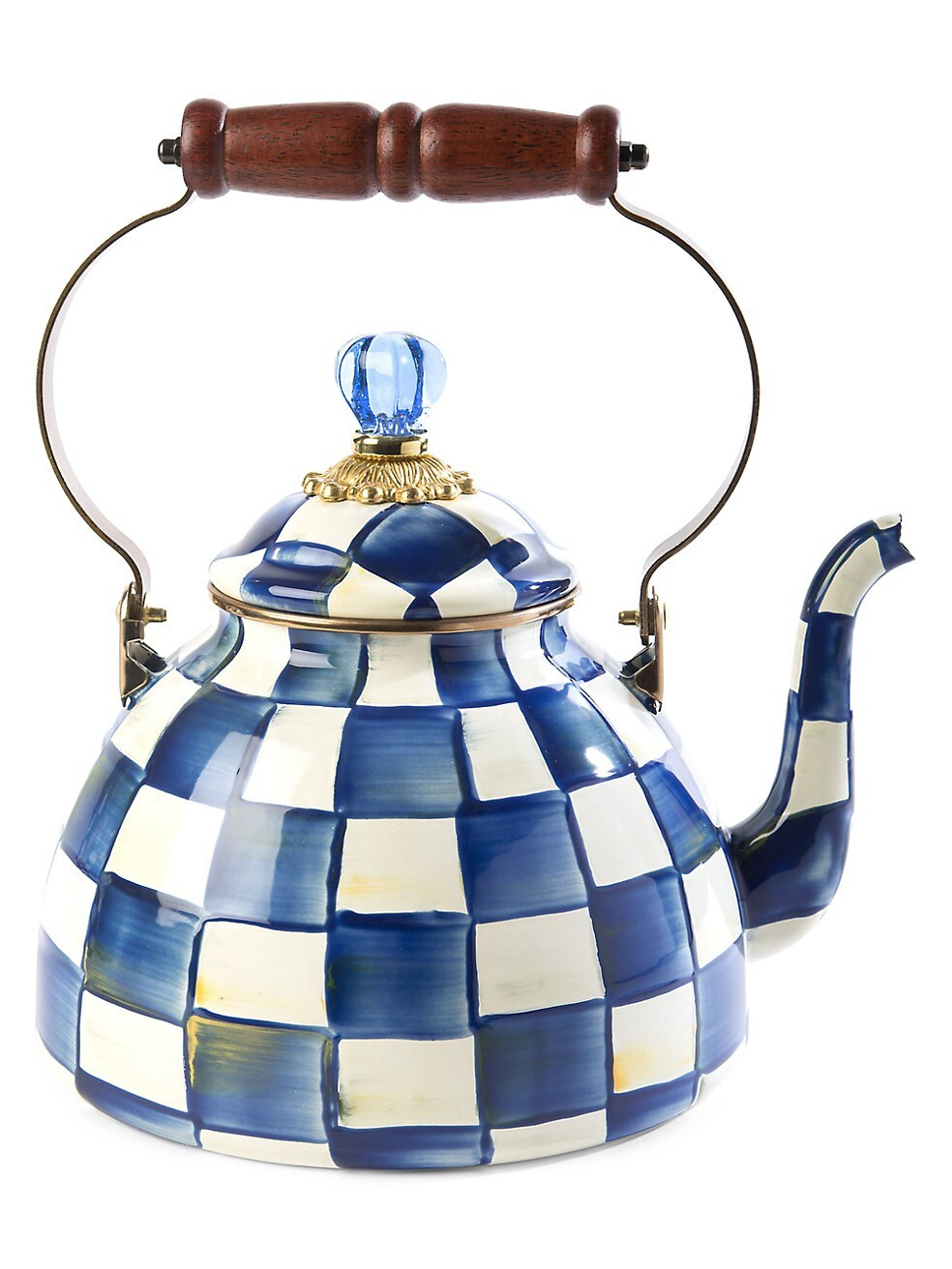 Royal Check Enamel Tea Kettle - 3 Quart | Saks Fifth Avenue