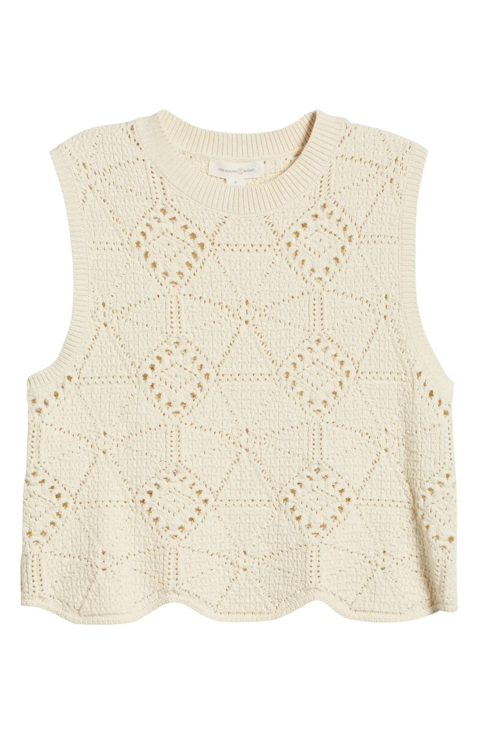 Bouclé Pointelle Sweater Vest | Nordstrom