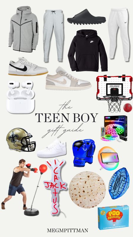 Gift guide for the teenage boy! 

Gift guide for him 
Gift guide 
Holiday 
Christmas 
Nike tech 

#LTKHoliday #LTKmens #LTKGiftGuide