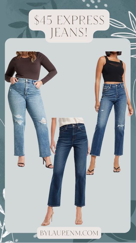 Express jeans only $45!! Straight leg jeans on sale! I ordered all three pairs to try! For the ankle length, I ordered the tall. I’m 5’7.5” with long legs. Ordered in my true size 6. 

#LTKunder100 #LTKunder50 #LTKsalealert