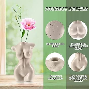 Modern Chic Body Vase - Female Form Flower Vase, White, Boho Home, Feminist Decor and Office | Amazon (US)