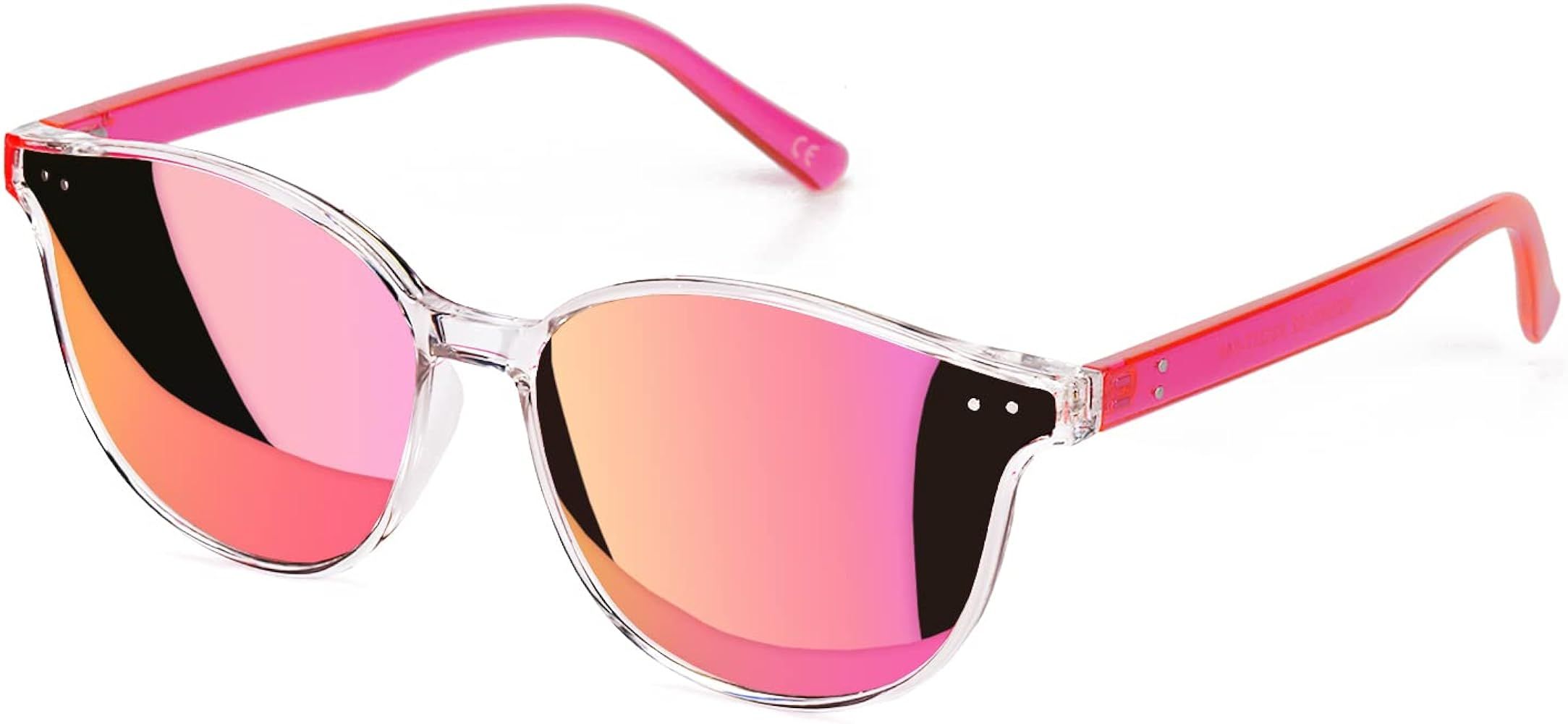 Sumato Sunglasses Womens, Cat Eye Pink Sunglasses for Women with Mirrored Trendy Lens UV400 Blocking | Amazon (US)