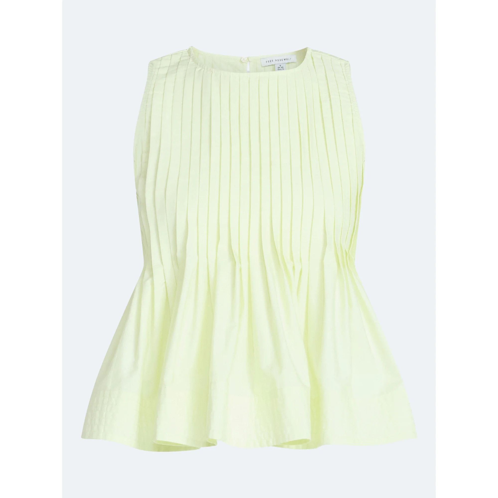 Free Assembly Women's Sleeveless Pintuck Peplum Top, Sizes XS-XXL | Walmart (US)