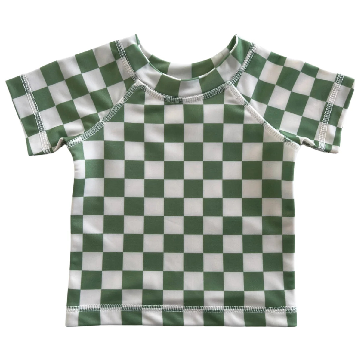Lime Checkerboard / Cabana Rashguard / UPF 50+ | SpearmintLOVE
