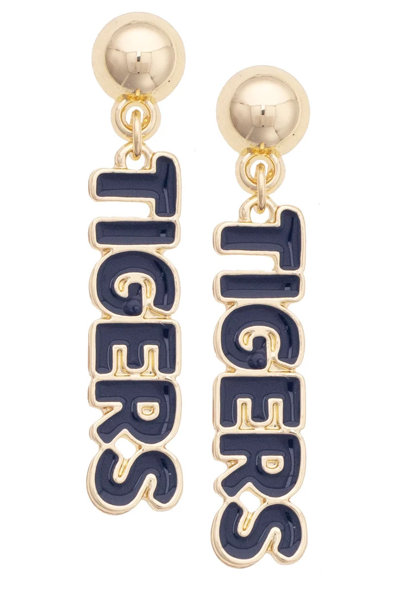 Auburn Tigers Puffy Nameplate Earrings | CANVAS