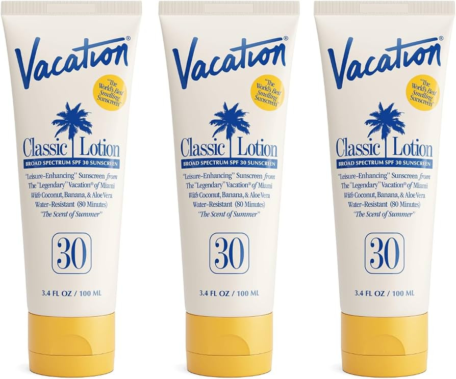 Vacation Classic Sunscreen Lotion SPF 30, Water-Resistant, Lightweight, Transparent on All Skin T... | Amazon (US)