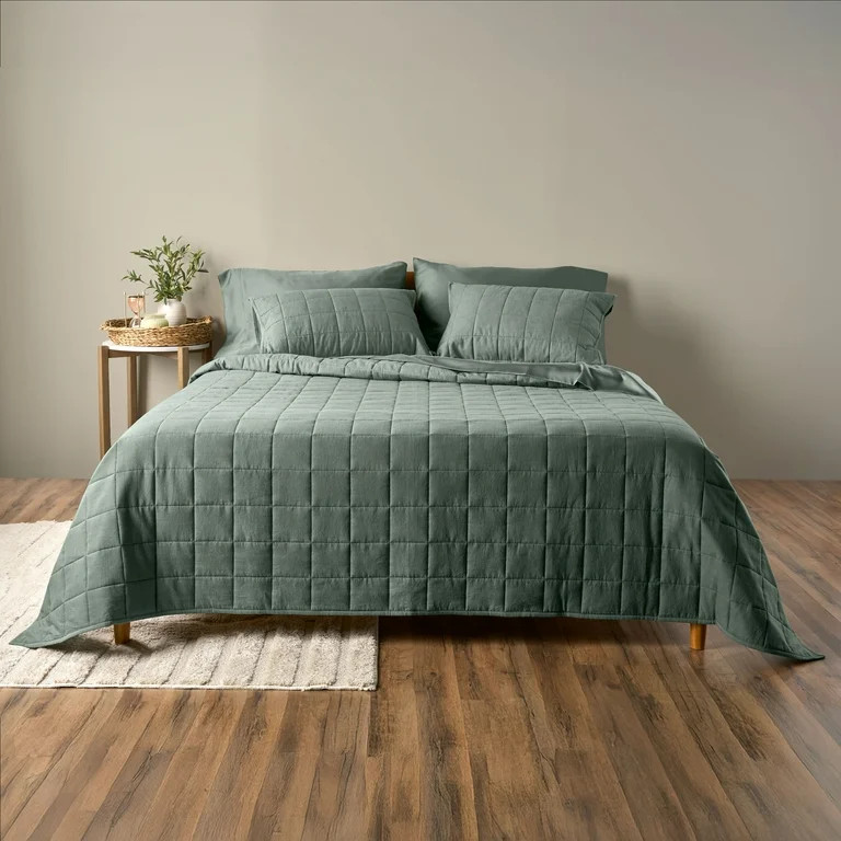 Allswell Cotton Linen Blend Quilt Set, Flagstone, King/California King | Walmart (US)