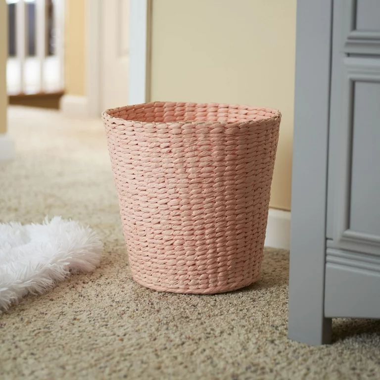 Household Essentials Waste Basket, Paper Rope, Pink | Walmart (US)