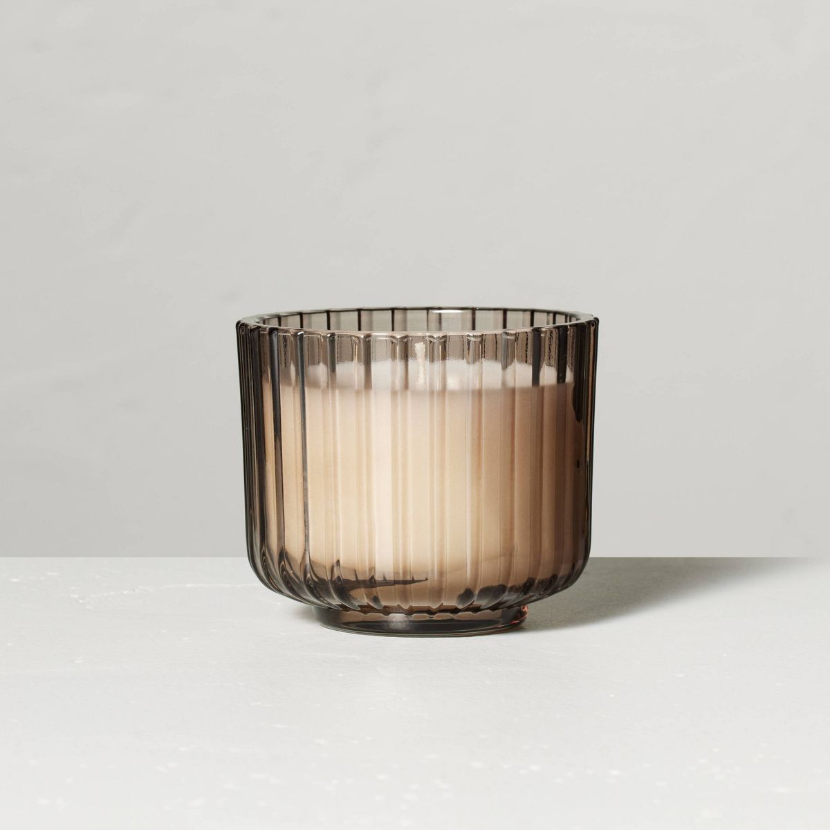 Ribbed Glass Salted Honey Fall Jar Candle Beige - Hearth & Hand™ with Magnolia | Target