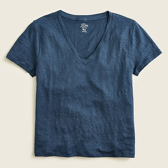 Relaxed linen V-neck T-shirt | J. Crew US