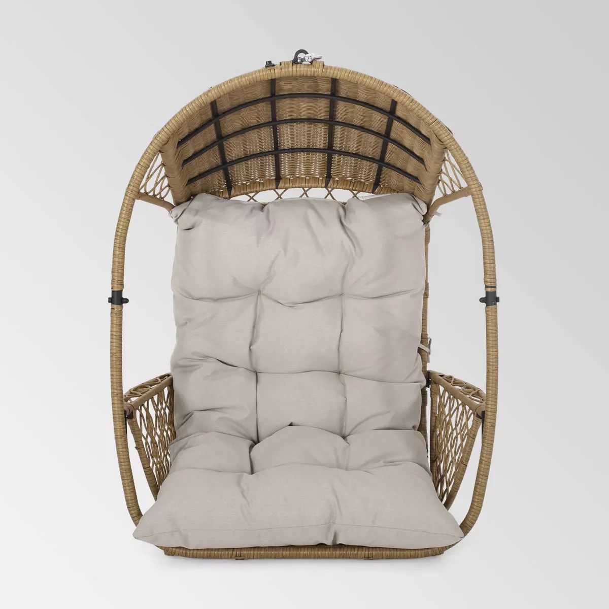 Malia Outdoor Wicker Hanging Chair (Stand Not Included)  Brown/Beige - Christopher Knight Home | Target