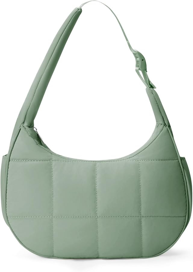 Small Puffer Crescent Shoulder Bag for Women Lightweight Water-Resistant Nylon Purse with Adjusta... | Amazon (US)