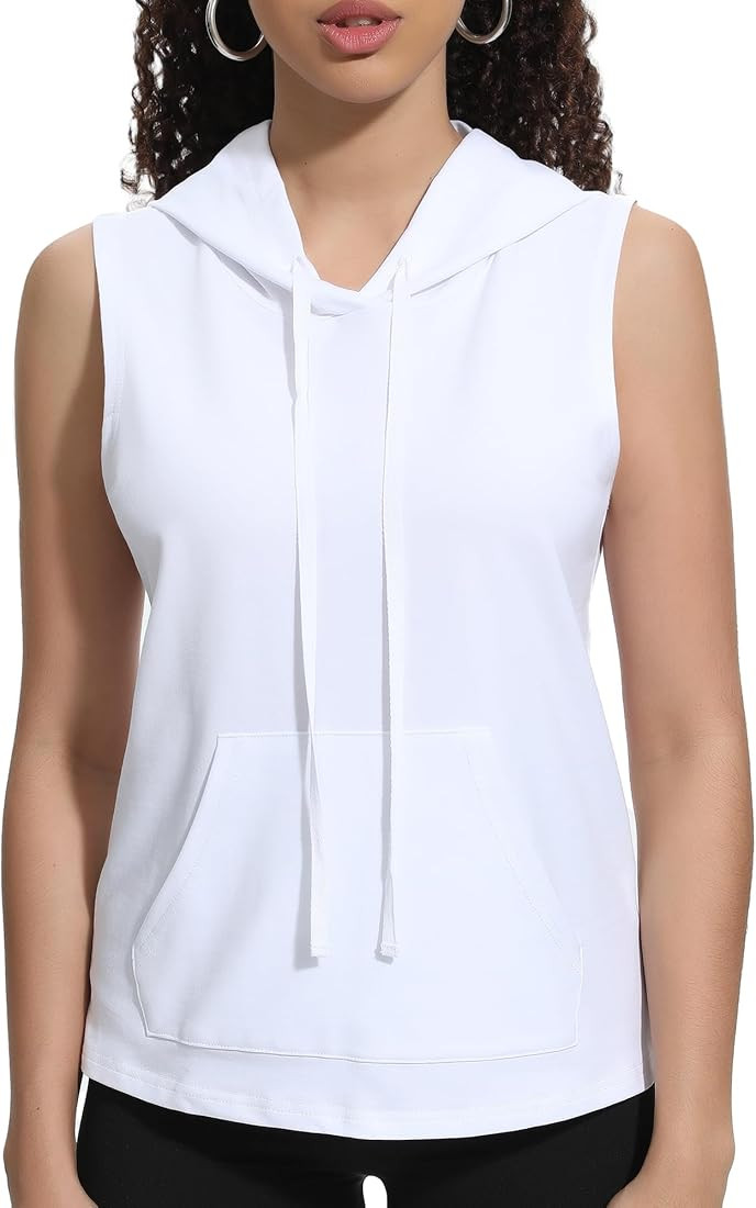 Xeoxarel Women's Sleeveless Tank Top Hoodies Vest with Pockets (S-XL) | Amazon (US)