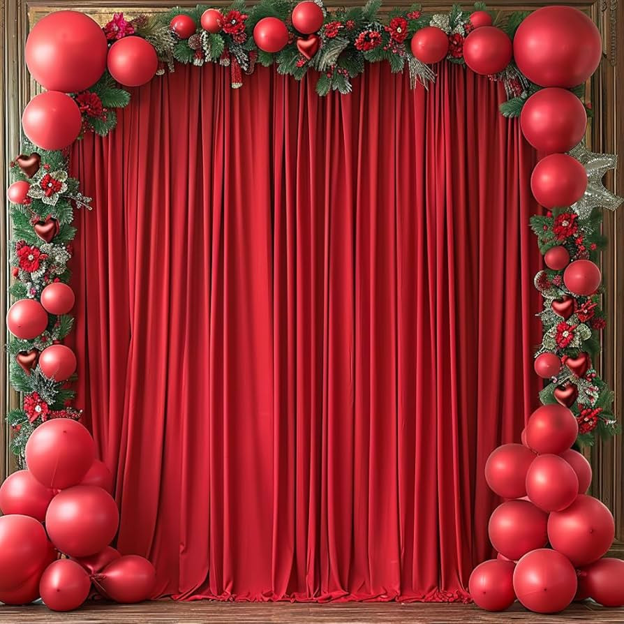10x10ft Wrinkle Free Red Backdrop Curtain for Parties Soft Fabric Drapes Wedding Red Curtain Back... | Amazon (US)