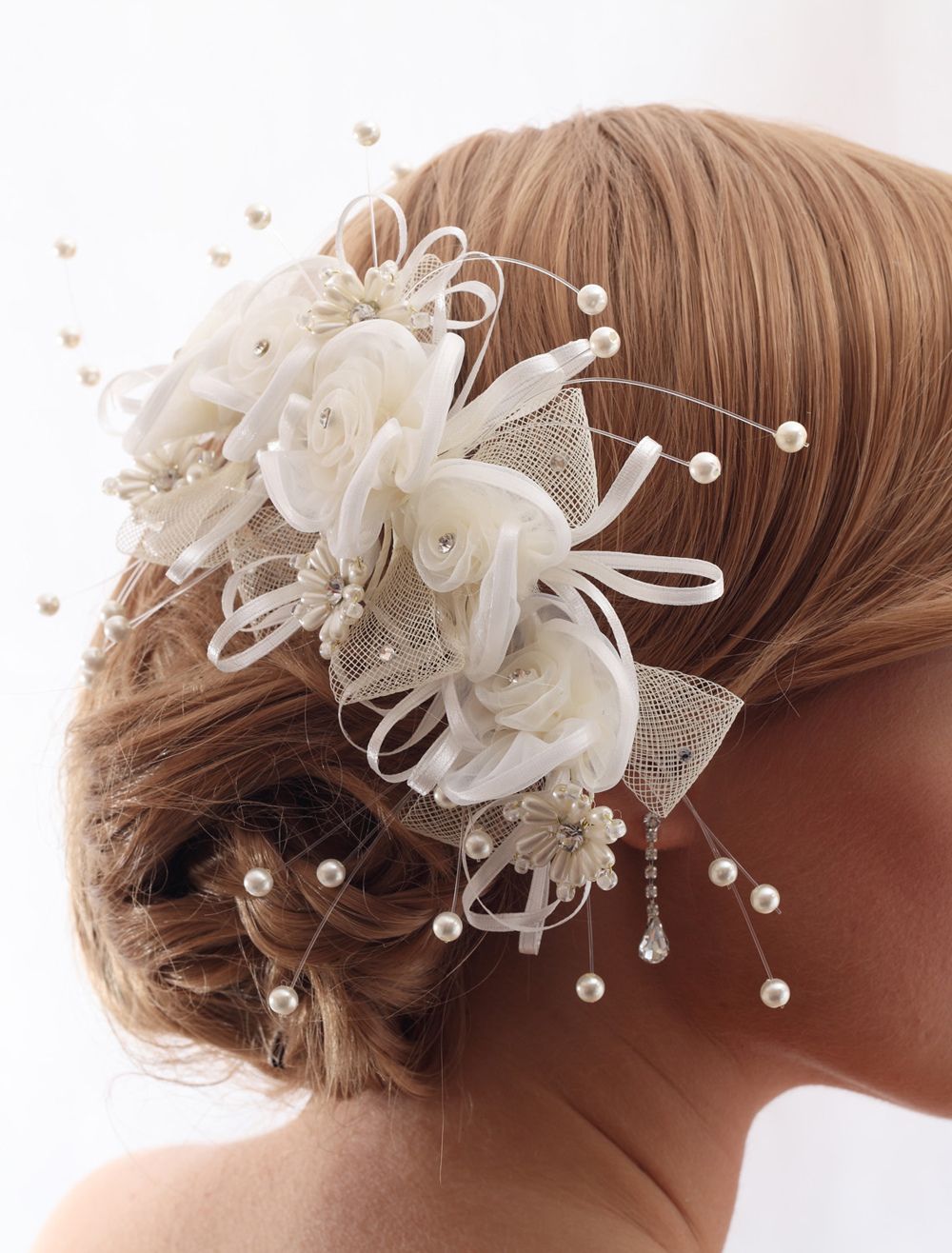 White Wedding Hair Accessories Pearl Flower bridal headpieces | Milanoo