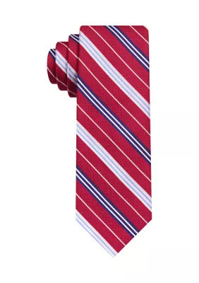 IZOD Men's Season Textile Stripe Tie, Red, 58 | Belk