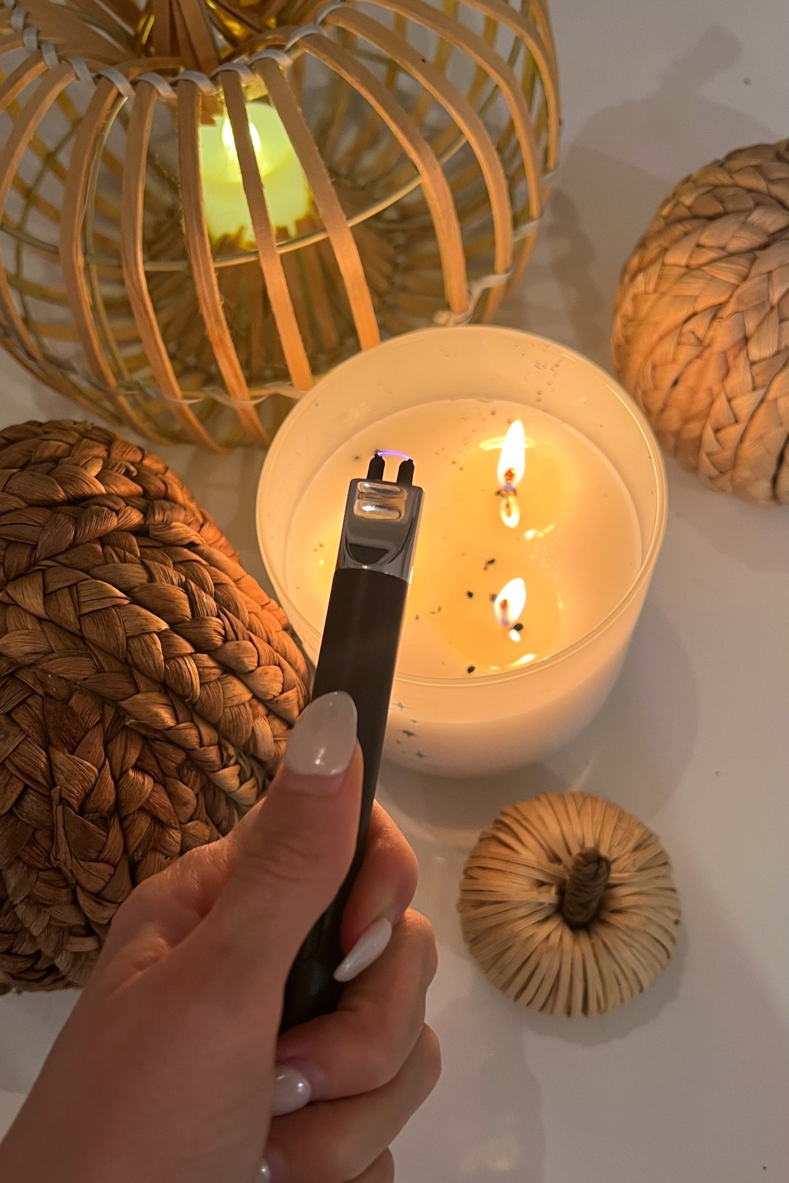 My favorite electric lighter makes candles even more fun! Also love our woven pumpkins 

#LTKHalloween #LTKhome #LTKSeasonal