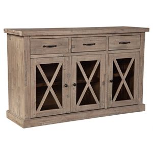 Alpine Furniture Newberry Wood Sideboard in Weathered Natural | Homesquare