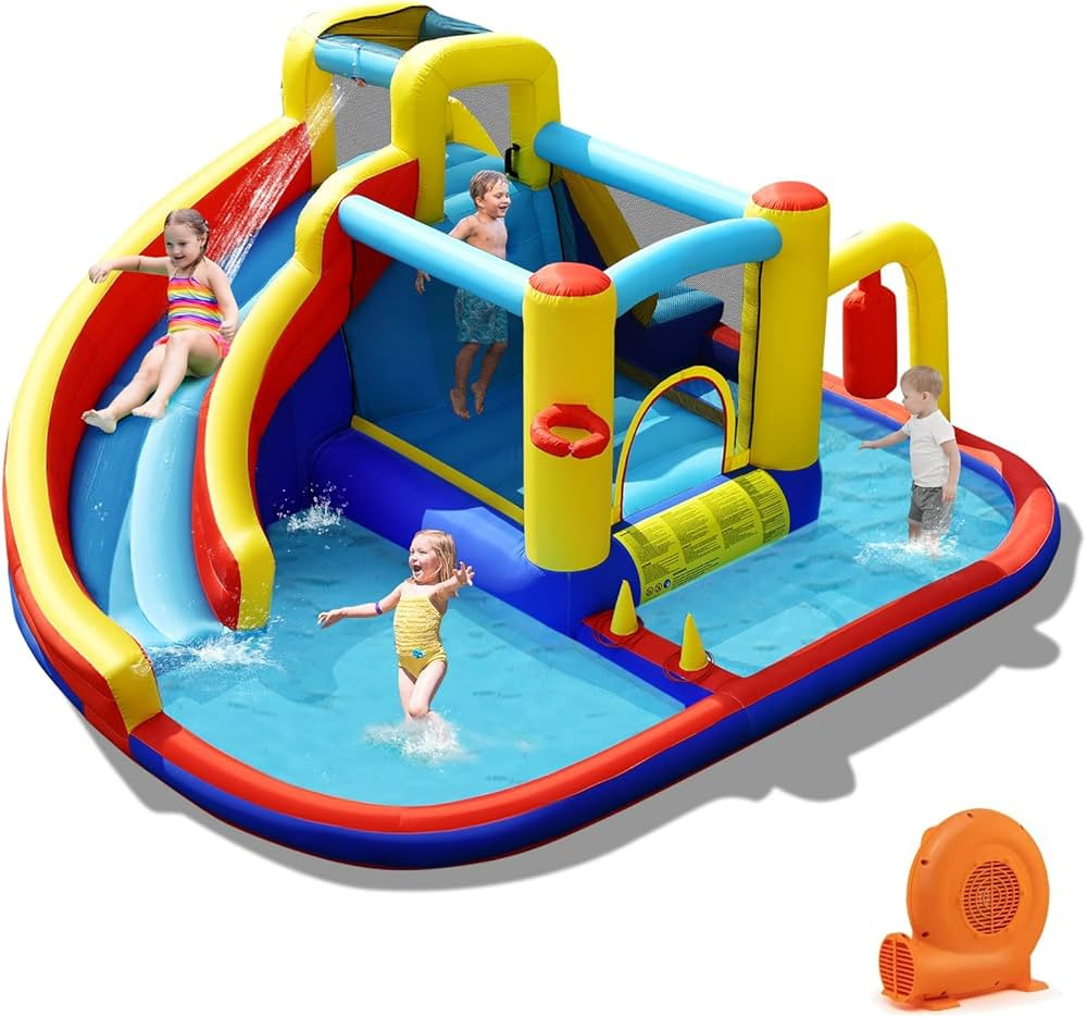 BOUNTECH Inflatable Water Slide, Mega Water Bounce House with Slide Combo for Kids Backyard Outdo... | Amazon (US)