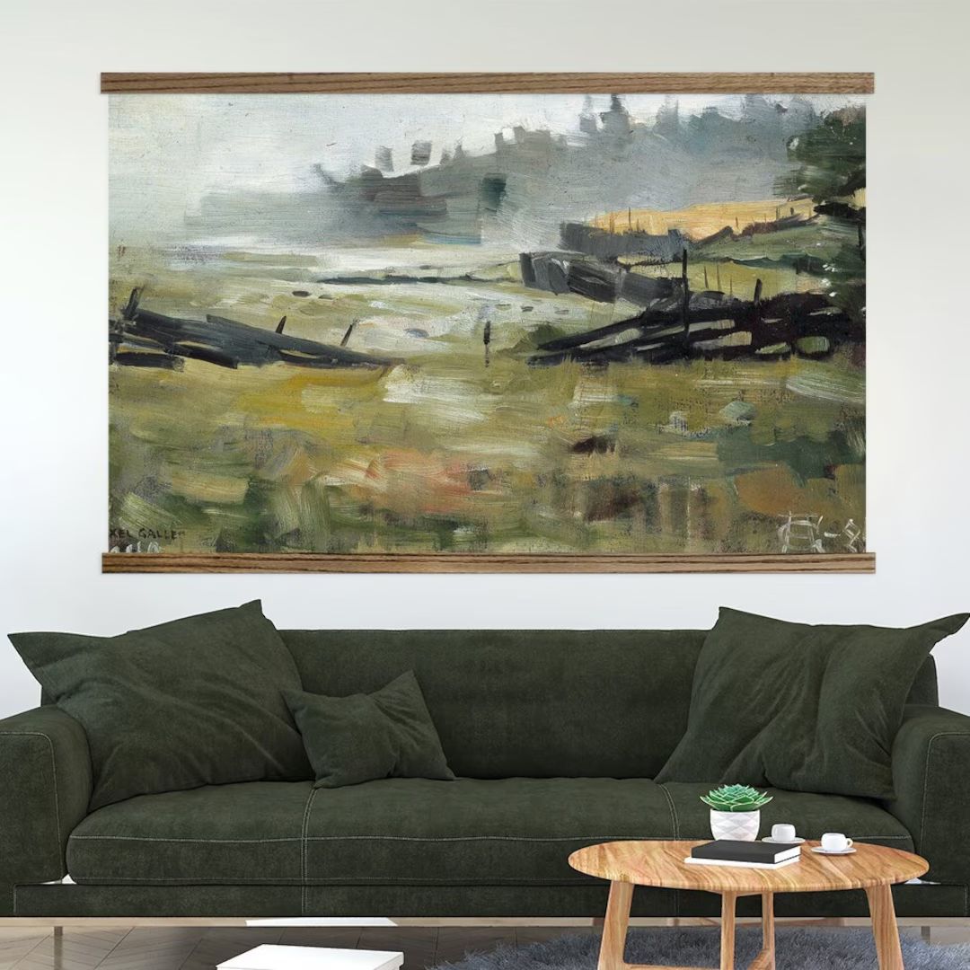 Abstract Landscape Extra Large Canvas Green Wall Decor - Etsy | Etsy (US)