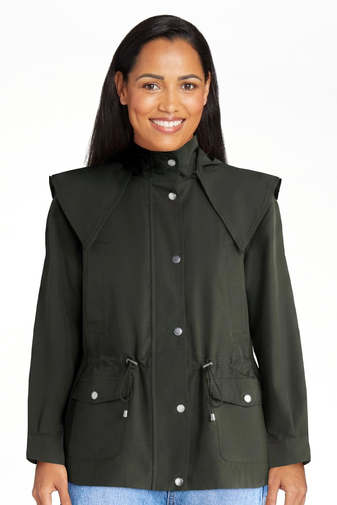 Free Assembly Women's and Women's Plus Cinched Utility Jacket with Hood, Sizes XS-4X | Walmart (US)