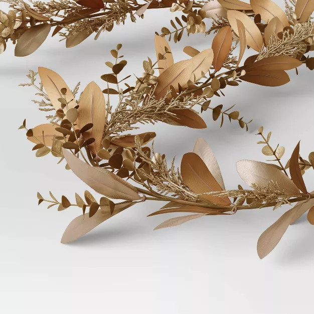 Artificial Leaf Garland Gold - Threshold™ | Target