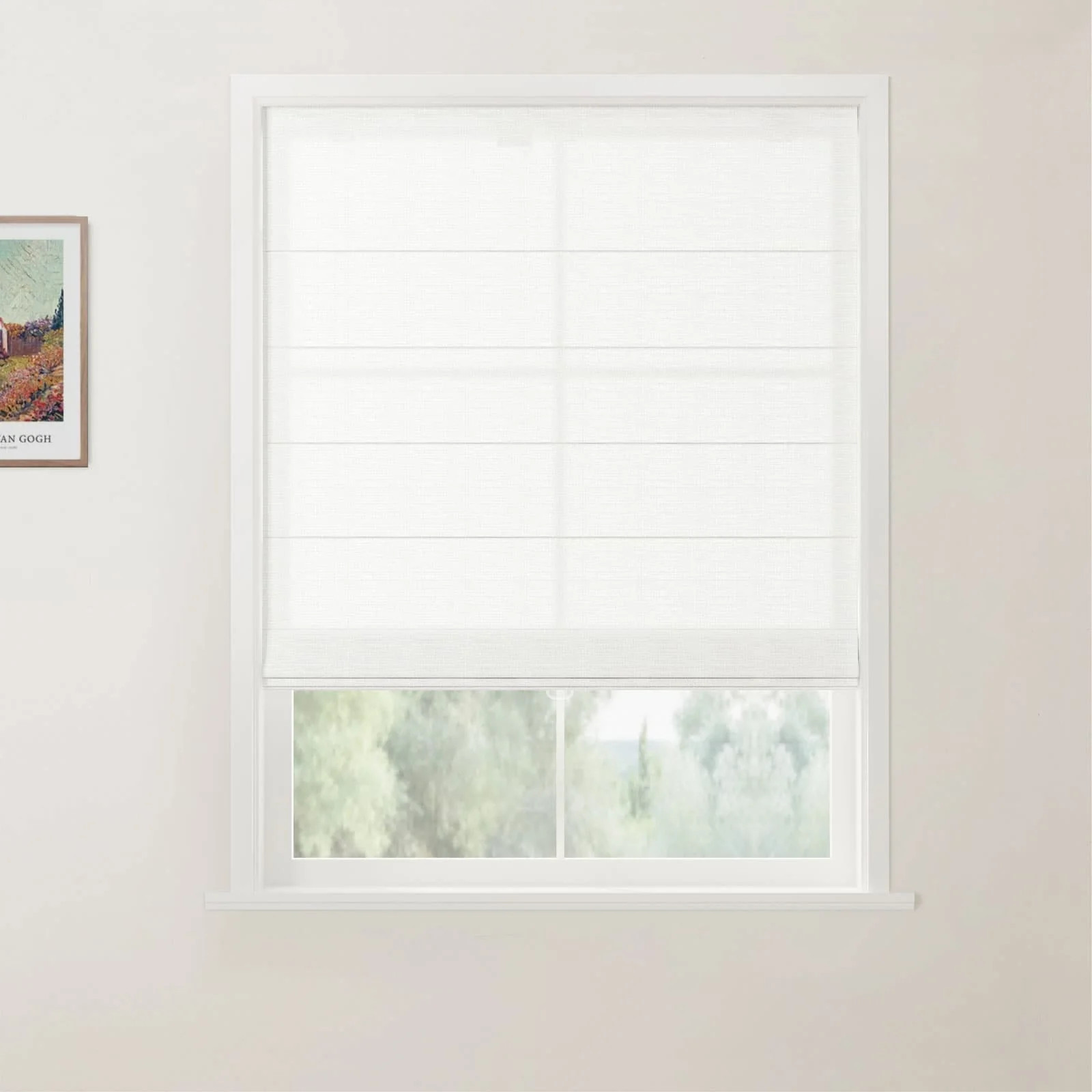 Patti Linen Flat Fold Roman Shade Cordless | TWOPAGES