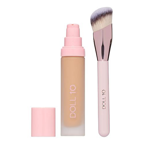 Doll 10 T.C.E. Super Coverage Serum Makeup with Peptides & Brush - Tan | HSN