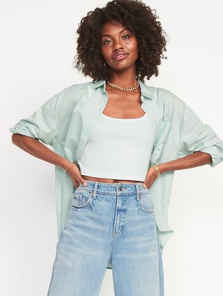 Oversized Boyfriend Long-Sleeve Shirt for Women | Old Navy (US)