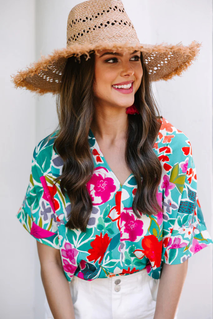 Wild Love Emerald Green Floral Top | The Mint Julep Boutique